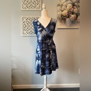 Wrap Around V Neck Knee Length Dress